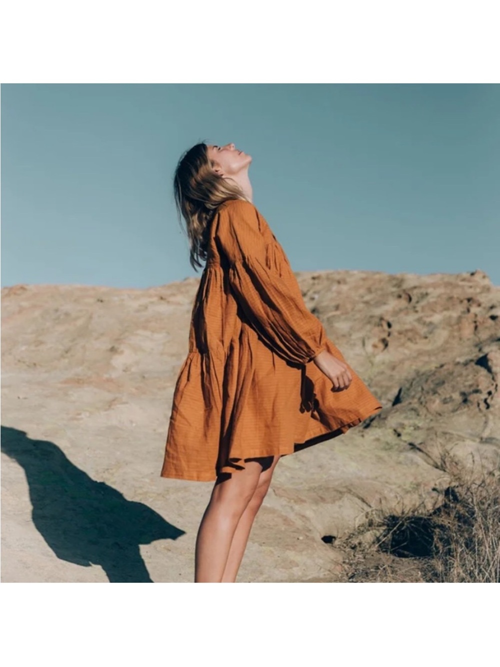A Perfect Nomad Symi Organic Cotton Trapeze Dress New Womens One Size